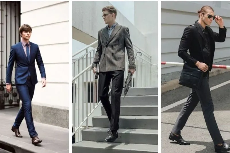 Phối áo blazer với giày tây